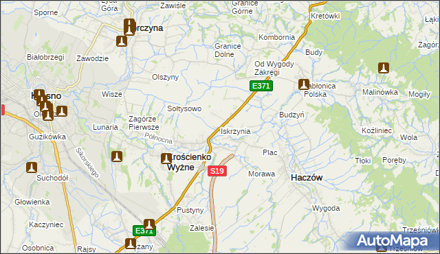 mapa Iskrzynia, Iskrzynia na mapie Targeo