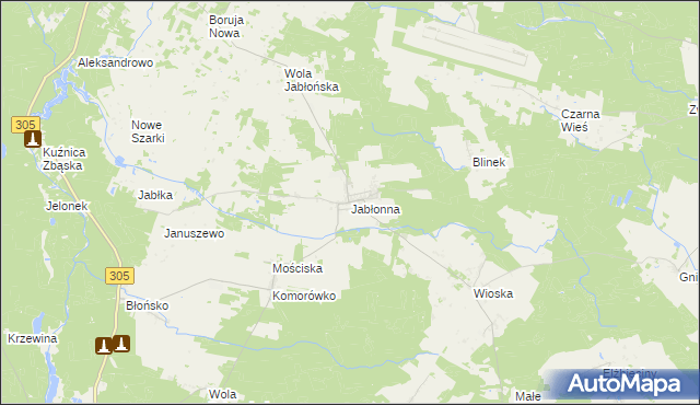 mapa Jabłonna gmina Rakoniewice, Jabłonna gmina Rakoniewice na mapie Targeo