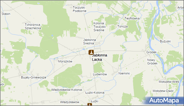 mapa Jabłonna Lacka, Jabłonna Lacka na mapie Targeo