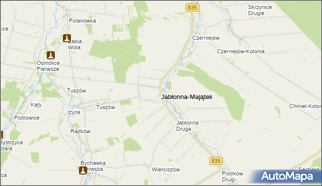 mapa Jabłonna-Majątek, Jabłonna-Majątek na mapie Targeo