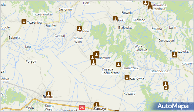 mapa Jaćmierz, Jaćmierz na mapie Targeo