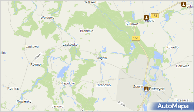 mapa Jagów, Jagów na mapie Targeo