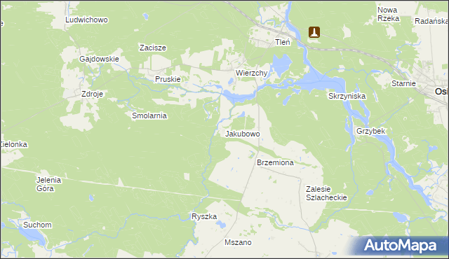 mapa Jakubowo gmina Lniano, Jakubowo gmina Lniano na mapie Targeo