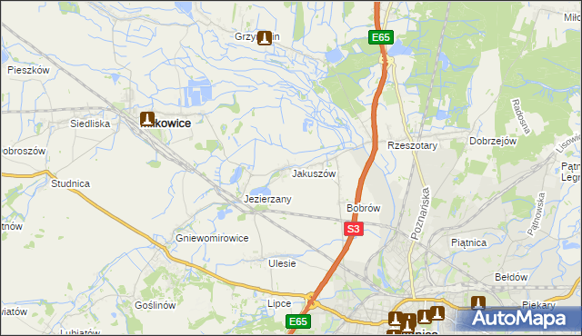 mapa Jakuszów, Jakuszów na mapie Targeo
