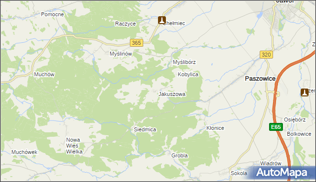 mapa Jakuszowa, Jakuszowa na mapie Targeo