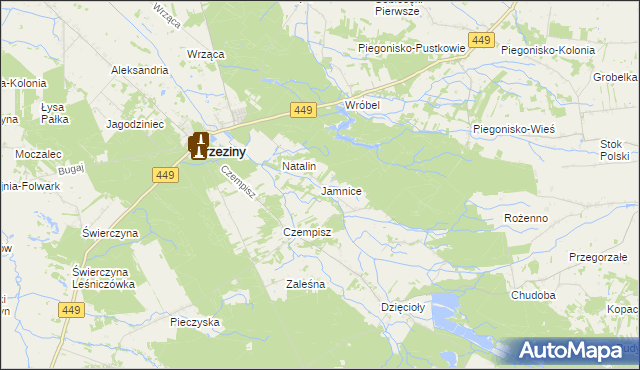 mapa Jamnice, Jamnice na mapie Targeo