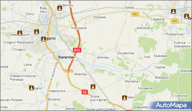 mapa Jankowy, Jankowy na mapie Targeo