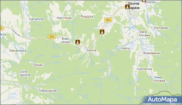 mapa Janowa Góra, Janowa Góra na mapie Targeo