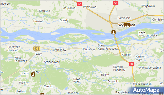 mapa Januszew, Januszew na mapie Targeo