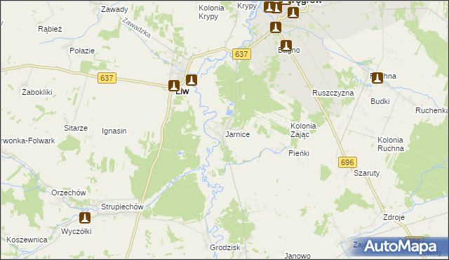 mapa Jarnice, Jarnice na mapie Targeo