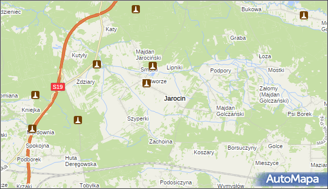 mapa Jarocin powiat niżański, Jarocin powiat niżański na mapie Targeo