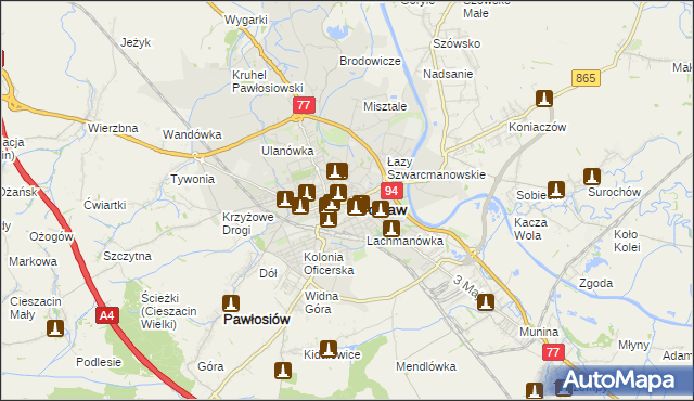 mapa Jarosławia, Jarosław na mapie Targeo