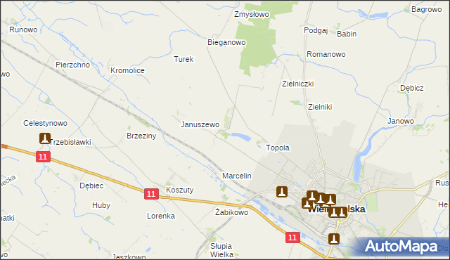 mapa Jarosławiec gmina Środa Wielkopolska, Jarosławiec gmina Środa Wielkopolska na mapie Targeo