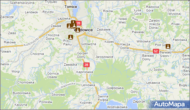 mapa Jaroszowice, Jaroszowice na mapie Targeo