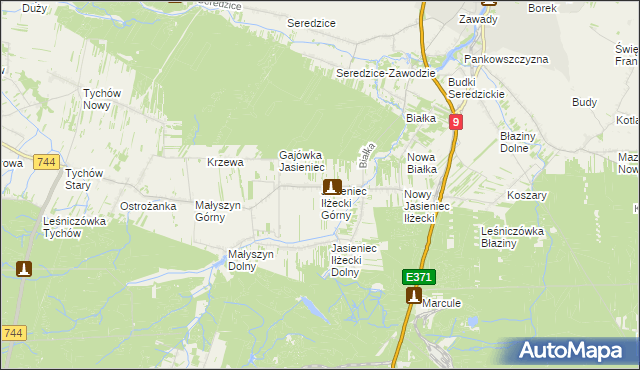 mapa Jasieniec Iłżecki Górny, Jasieniec Iłżecki Górny na mapie Targeo