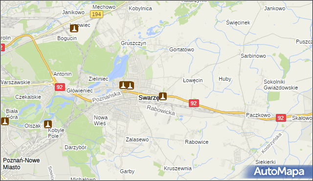 mapa Jasin gmina Swarzędz, Jasin gmina Swarzędz na mapie Targeo