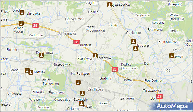 mapa Jaszczew, Jaszczew na mapie Targeo