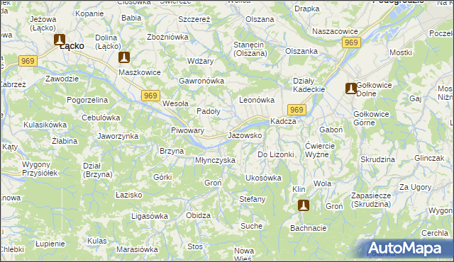 mapa Jazowsko, Jazowsko na mapie Targeo