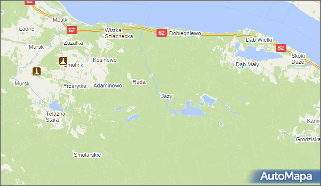 mapa Jazy gmina Włocławek, Jazy gmina Włocławek na mapie Targeo