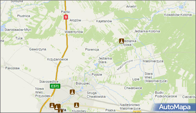 mapa Jedlanka Stara, Jedlanka Stara na mapie Targeo