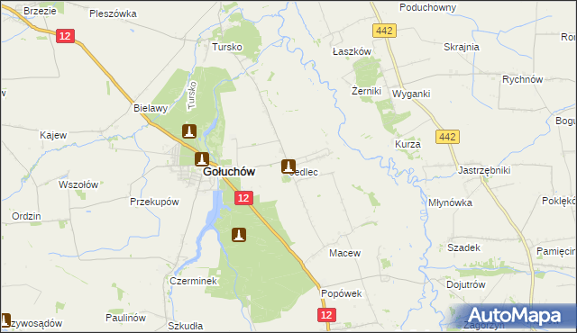 mapa Jedlec, Jedlec na mapie Targeo