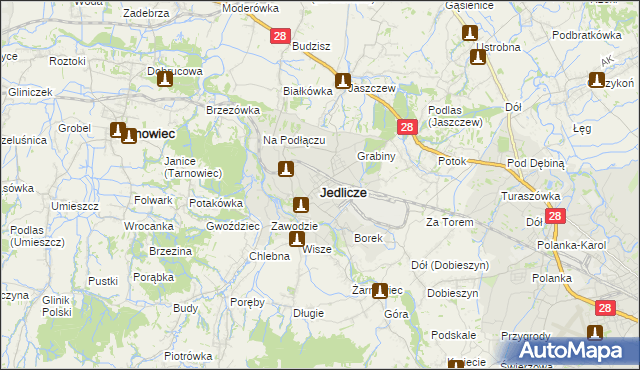 mapa Jedlicze, Jedlicze na mapie Targeo