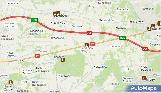 mapa Jędrzejów Nowy, Jędrzejów Nowy na mapie Targeo