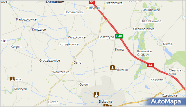 mapa Jędrzychowice gmina Wiązów, Jędrzychowice gmina Wiązów na mapie Targeo