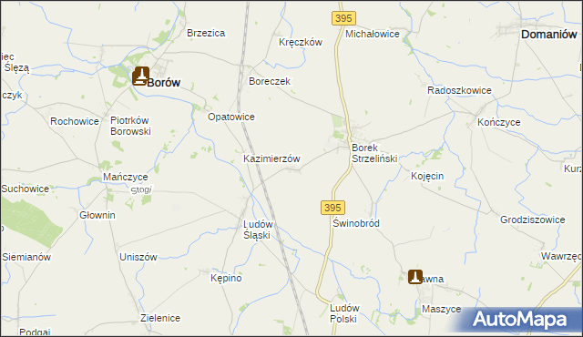 mapa Jelenin gmina Borów, Jelenin gmina Borów na mapie Targeo