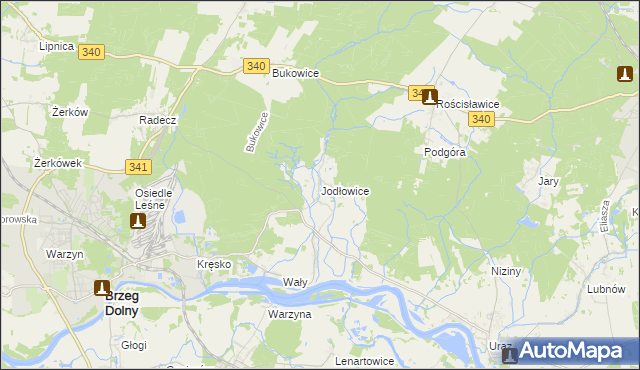 mapa Jodłowice, Jodłowice na mapie Targeo