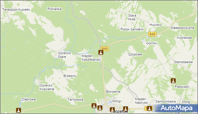 mapa Józefów Roztoczański, Józefów Roztoczański na mapie Targeo