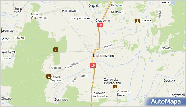 mapa Kąkolewnica, Kąkolewnica na mapie Targeo