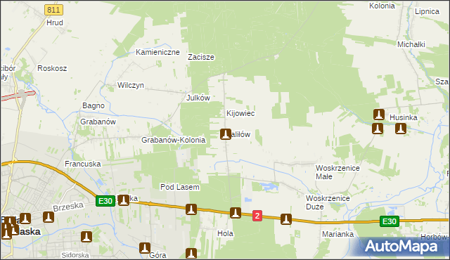 mapa Kaliłów, Kaliłów na mapie Targeo