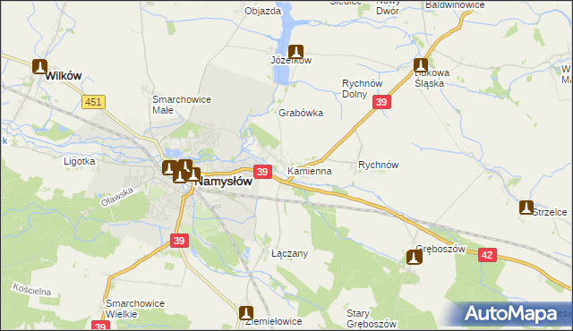 mapa Kamienna gmina Namysłów, Kamienna gmina Namysłów na mapie Targeo