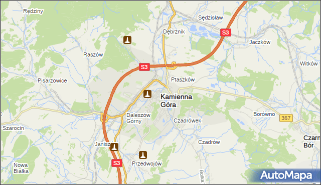 mapa Kamienna Góra, Kamienna Góra na mapie Targeo