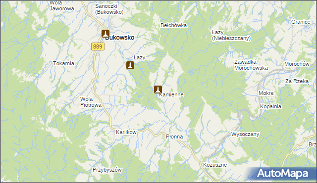 mapa Kamienne, Kamienne na mapie Targeo