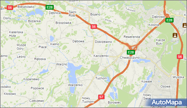 mapa Karczemki gmina Szemud, Karczemki gmina Szemud na mapie Targeo