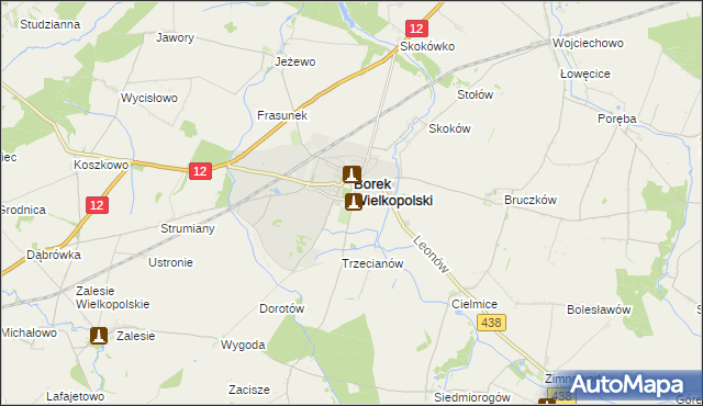 mapa Karolew gmina Borek Wielkopolski, Karolew gmina Borek Wielkopolski na mapie Targeo