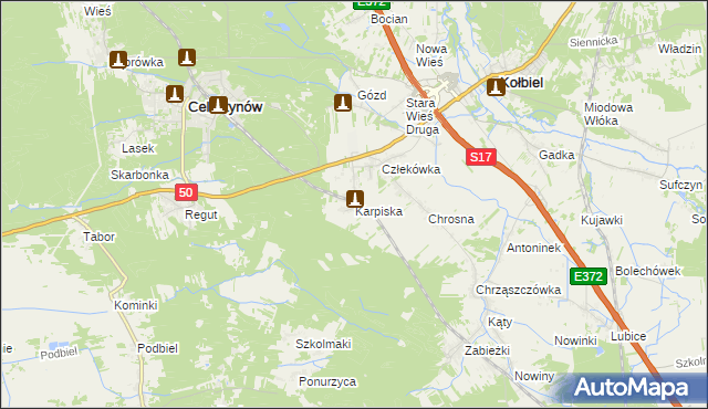 mapa Karpiska, Karpiska na mapie Targeo