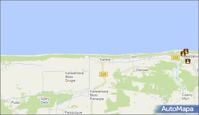 mapa Karwia, Karwia na mapie Targeo