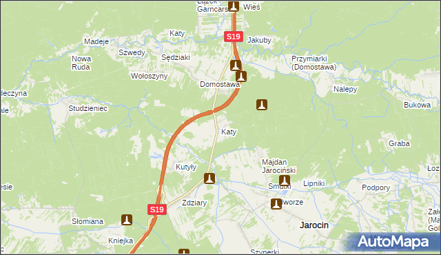 mapa Katy, Katy na mapie Targeo