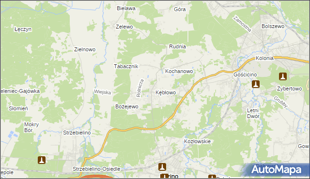 mapa Kębłowo gmina Luzino, Kębłowo gmina Luzino na mapie Targeo