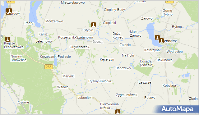 mapa Kęcerzyn, Kęcerzyn na mapie Targeo