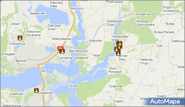 mapa Kępa gmina Ślesin, Kępa gmina Ślesin na mapie Targeo