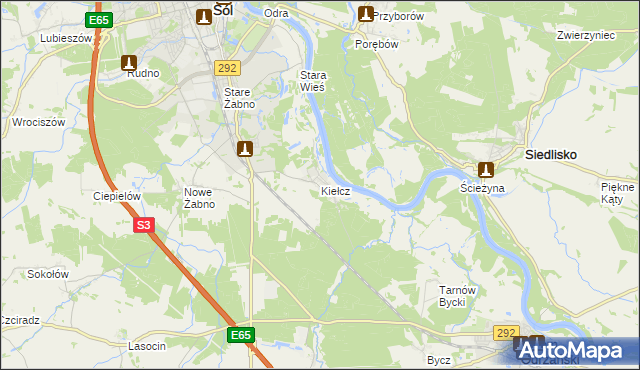 mapa Kiełcz, Kiełcz na mapie Targeo