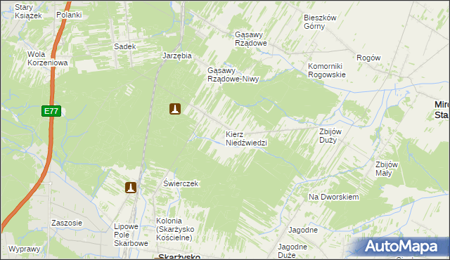 mapa Kierz Niedźwiedzi, Kierz Niedźwiedzi na mapie Targeo