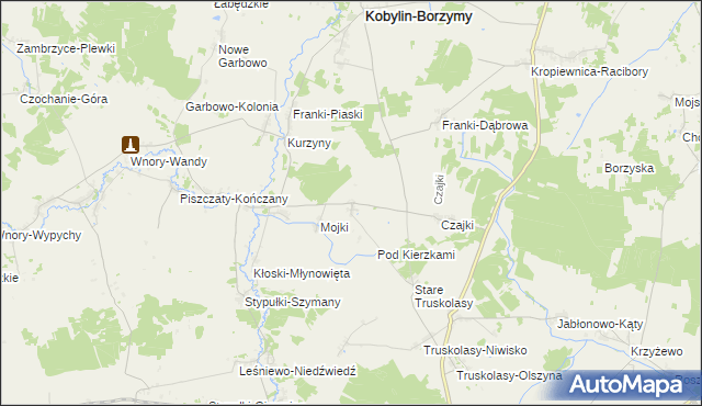 mapa Kierzki gmina Kobylin-Borzymy, Kierzki gmina Kobylin-Borzymy na mapie Targeo