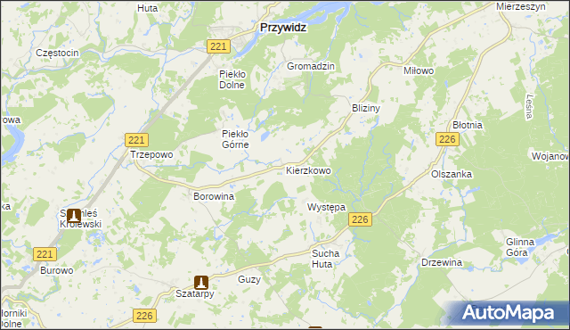 mapa Kierzkowo gmina Przywidz, Kierzkowo gmina Przywidz na mapie Targeo
