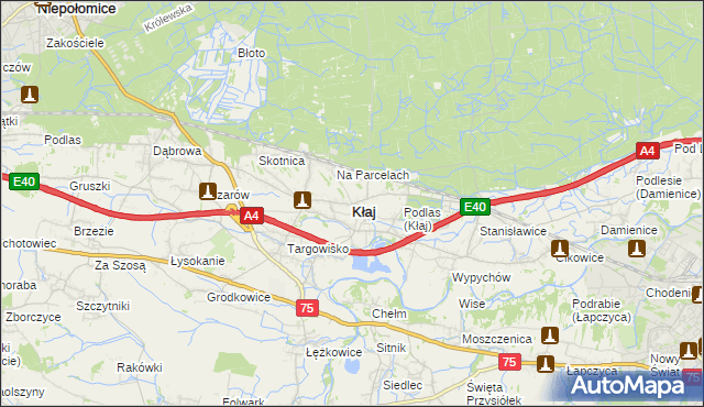 mapa Kłaj, Kłaj na mapie Targeo