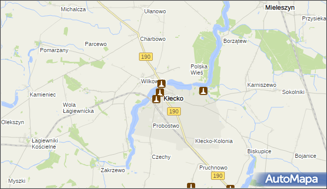 mapa Kłecko, Kłecko na mapie Targeo